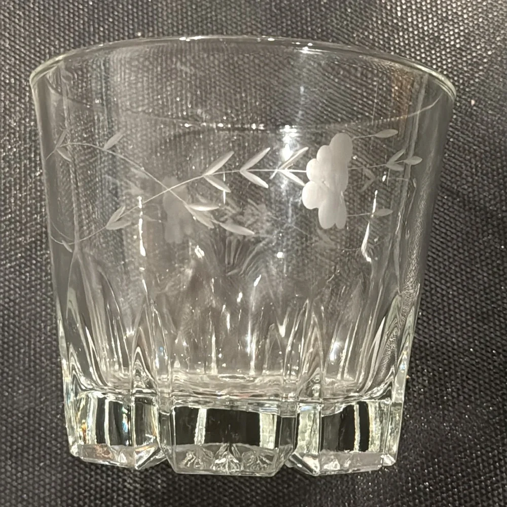 Vintage Barware Crystal Ice Bucket Princess House Clear Regency Etched Floral
